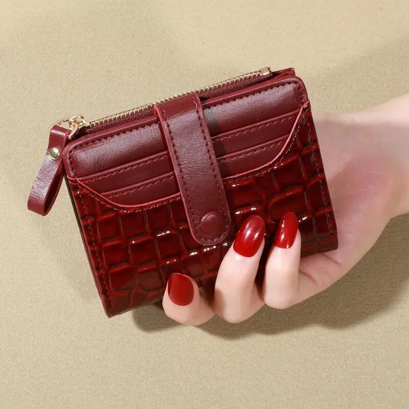Mini Crocodile Print Clutch Wallet