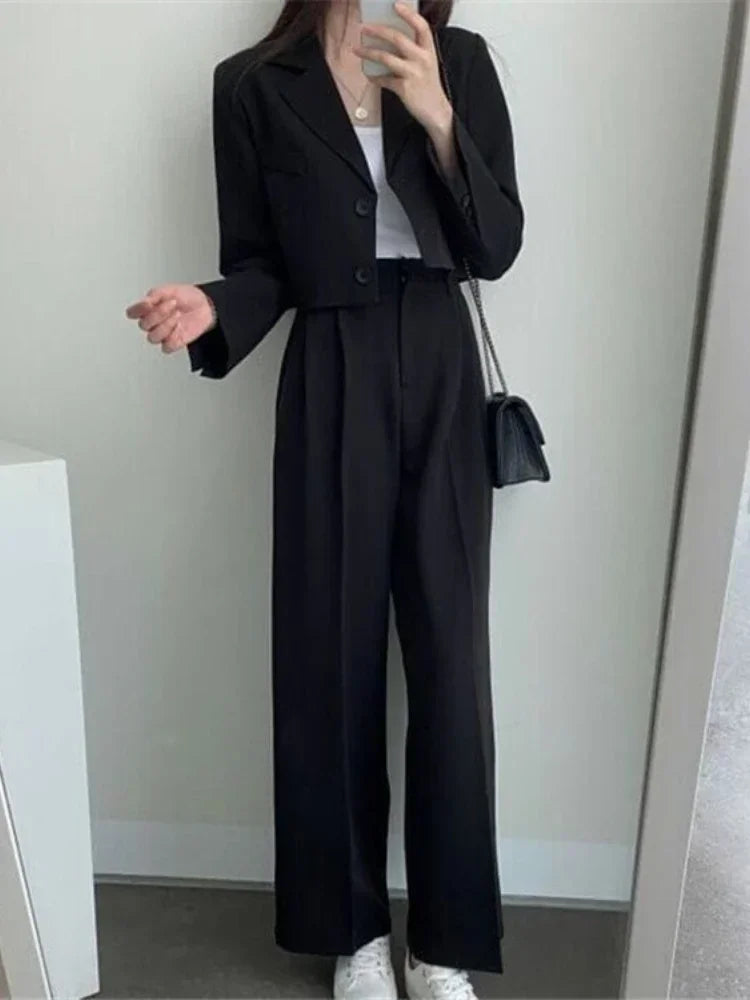 Pants Set Womens Casual Short Blazer Two Piece Sets