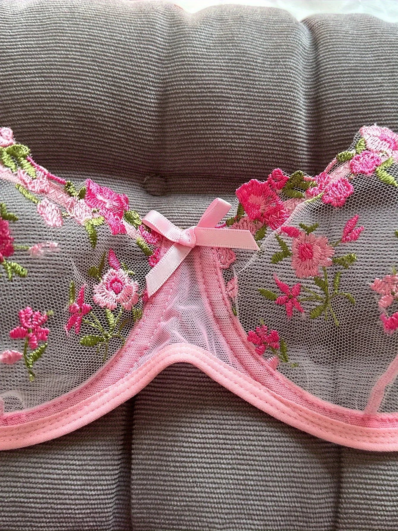 Night Beautiful Sexy Women 2 Piece floral Embroidery lingerie