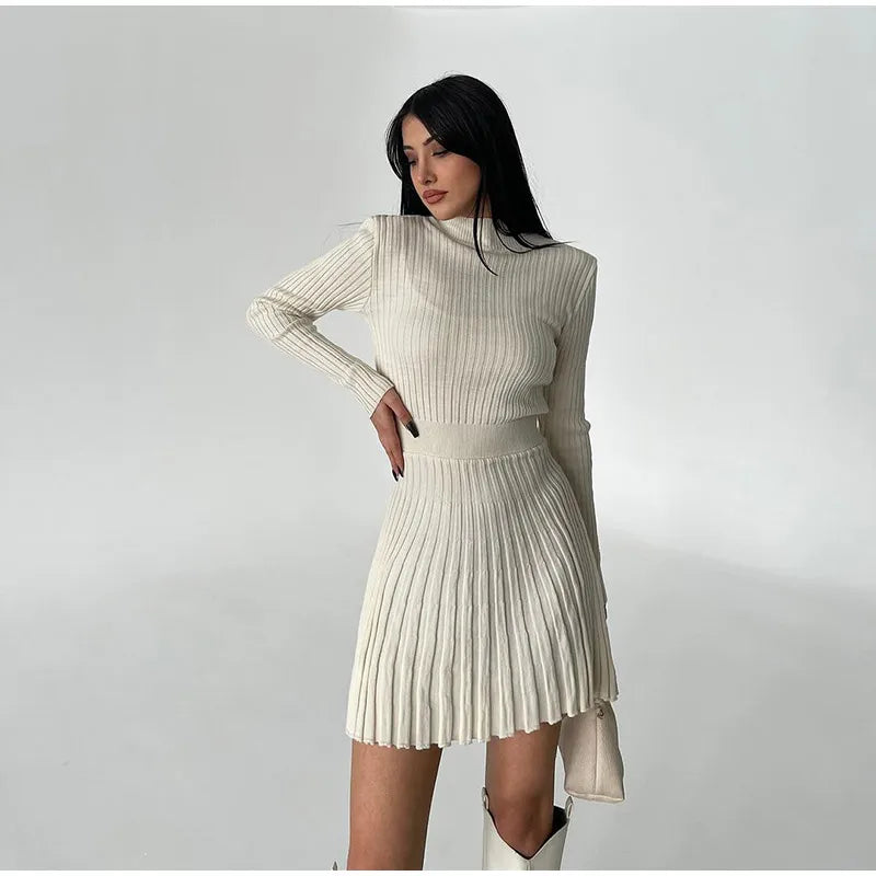 Long Sleeve Short Knitted Dress