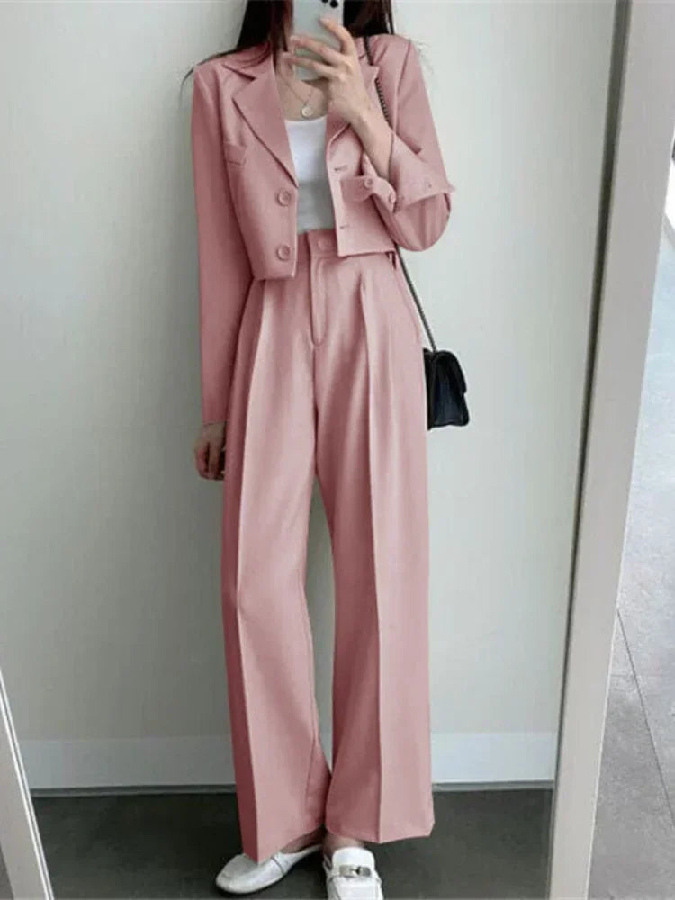 Pants Set Womens Casual Short Blazer Two Piece Sets