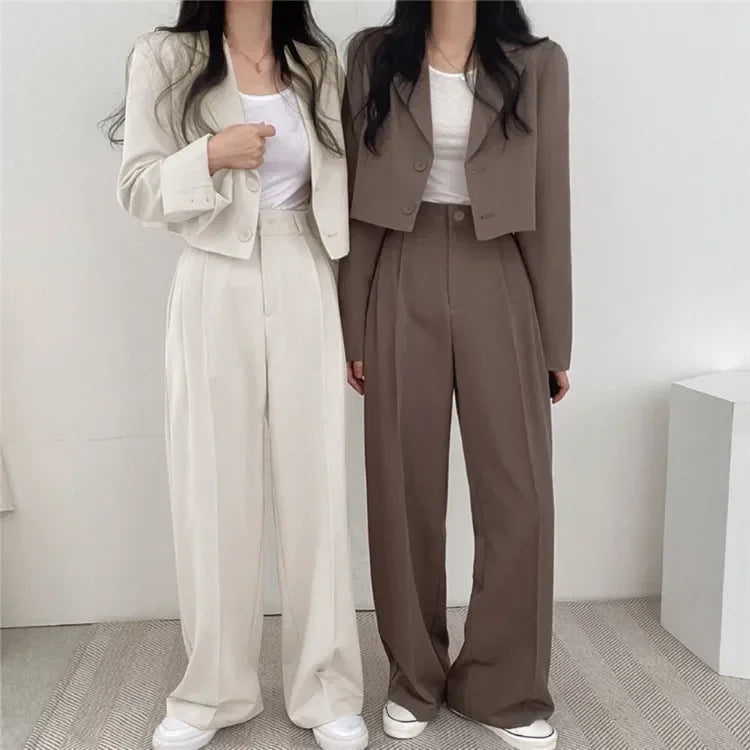 Pants Set Womens Casual Short Blazer Two Piece Sets